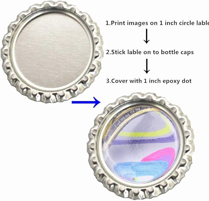 1 Inch Epoxy Stickers Craft Bottle Caps Stickers for Hair Bows Pendants Scrapbooks 100 PCS 200PCS (Clear1, Quantity：200)