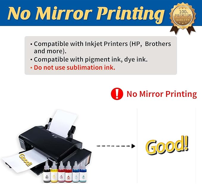 TransOurDream Heat Transfer Paper for Dark T Shirts (100 Sheets, 8.5x11", Dark 1.0) Iron on Transfers Paper for Inkjet Printer Printable Heat Transfer Vinyl for Dark Fabrics