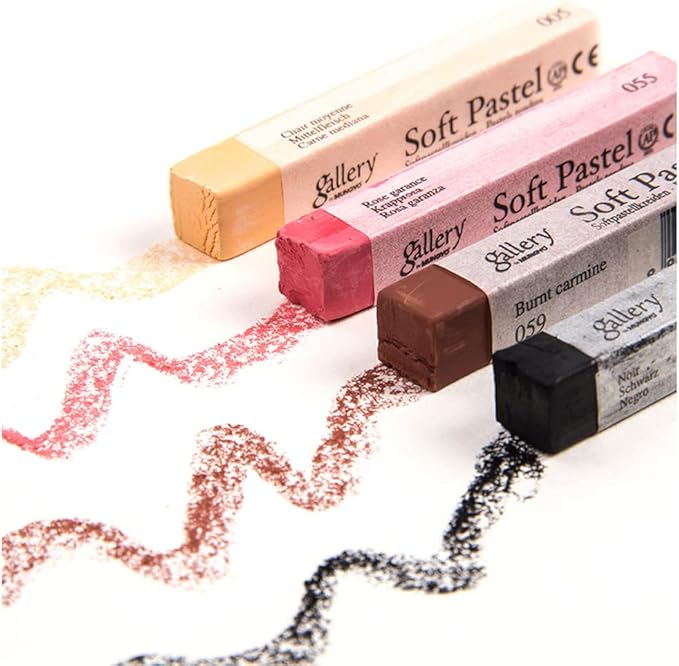 6pcs Square Black Soft Pastel Set, Professional Artist's Sketching Chalk Pastels Sticks Oil Painting Kit Art Crayons Non Toxic Individual Color Drawing Soft Pastels for Artist,Beginner
