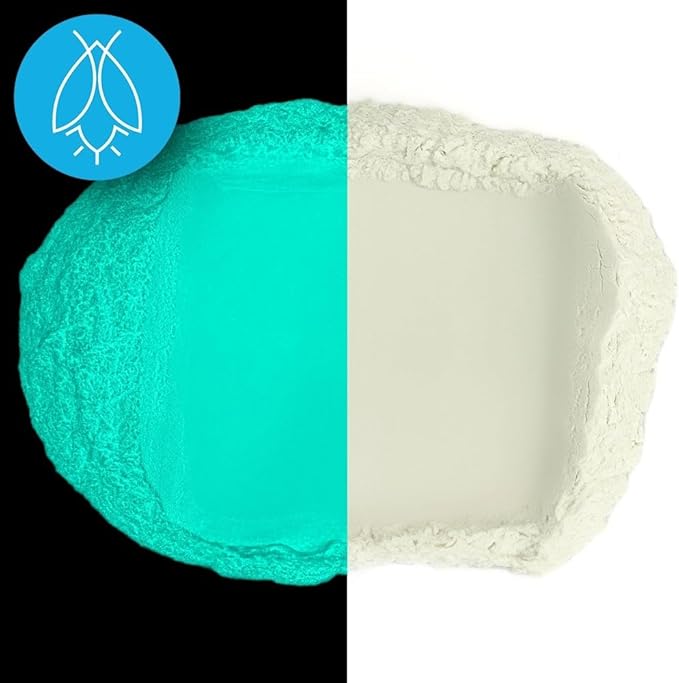Glow in The Dark Pigment Powder - Neutral and Fluorescent Color for Art Painting, Fine Art, Nail Art Paint, and DIY Crafts - Long Lasting 10+ Color Options - Neutral Aqua - (1 Kilogram)