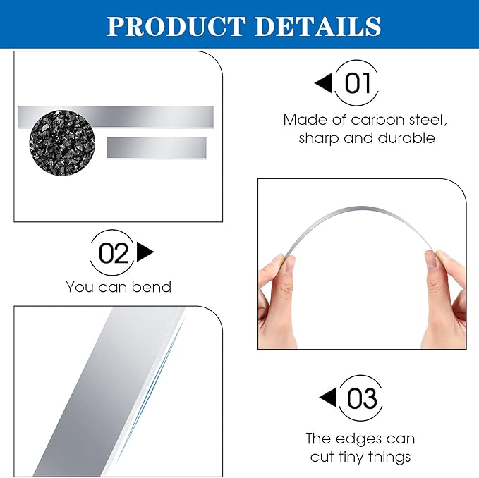 Honoson 10 Pieces Flexible Polymer Clay Tissue Blade Cutters Slicer Carbon Steel Polymer Clay Cutting Slicing Tools for Blade DIY Shaping Modelling Slicing Sculpting, Straight and Wave