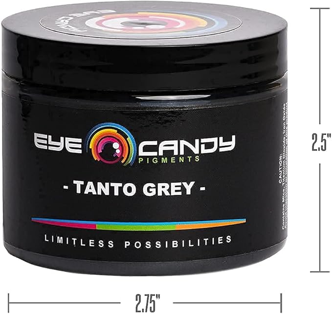 Eye Candy Pigments Premium Grey Mica Powder - Tanto Grey (50gr) - for Epoxy, Resin, Soap, Paint, Woodworking, Acrylic Pouring, Bath Bombs, Fishing Lures - DIY Arts and Crafts Additive