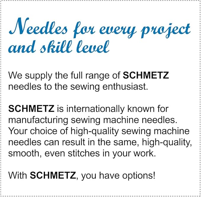 50 Schmetz Universal Sewing Machine Needles - Assorted Sizes - Box of 10 Cards