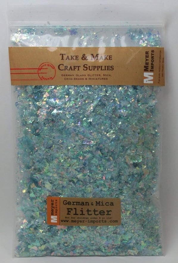 Blue Flitter Iridescent Ice Glitter Flakes for Nail Art - Lightweight Holographic Polyester - 311-4341 - 1/2 oz (14 Grams)