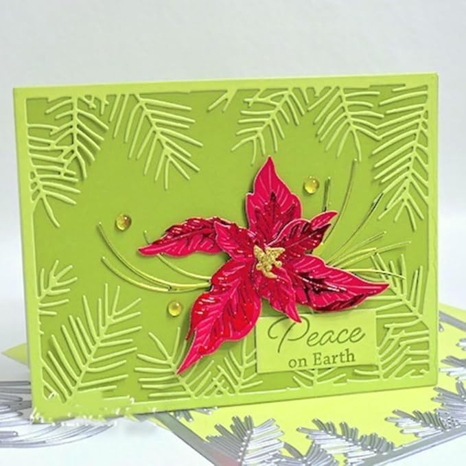 Mvchifay Cutting Dies Happy Birthday Metal Stencils Scrapbooking Tool DIY Emboss Paper Card Making (Coniferous Frame-11x14cm)