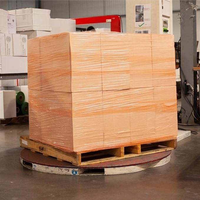 PSBM Orange Stretch Wrap, 15 Inch x 1476 Feet, 72 Pack, Tinted Pre-Stretched Shrink Wrap Film for Moving, Packaging, Pallet Wrapping