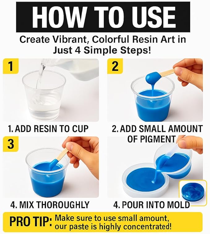 BALTIC DAY 24 Color Pigment Paste for Epoxy Resin Set – Opaque Epoxy Pigment, Epoxy Dye Paste & High Concentration Mica Powder for Resin Art, Jewelry, Tumblers, Coasters & Crafts