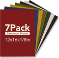 ROBOTIME 7-Pack Double-Sided Colored 1/8" Plywood Sheets - 12 x 16 x 1/8 Inch - Roller-Coated Solid Color 3mm Craft Wood Sheets for Laser Cutting - Assorted Colors - WB123