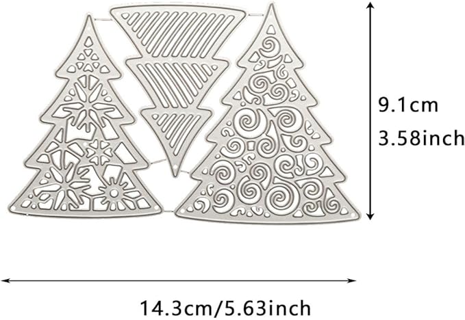 Metal Cutting Dies DIY Merry Christams Embossing Stencil Template Scrapbooking Card Making Mold Photo Album Arts Crafts Tools (Christmas Tree Set-14.3x9.1cm)