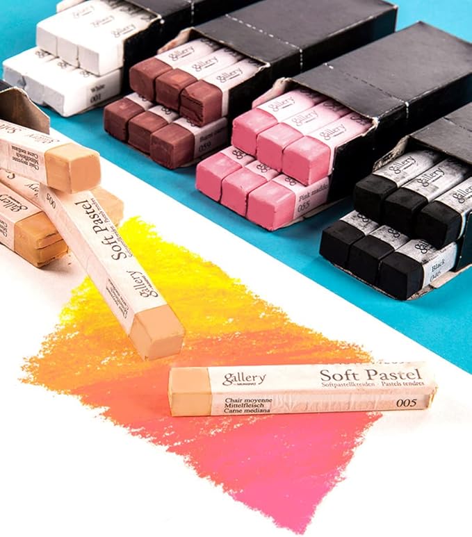 6pcs Square White Soft Pastel Set, Professional Artist's Sketching Chalk Pastels Sticks Oil Painting Kit Art Crayons Non Toxic Individual Color Drawing Soft Pastels for Artist,Beginner