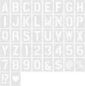 2 Inch 42 Pcs Reusable Letter Number Symbol Stencils, Plastic Painting Templates for Wood Wall Fabric Rock Chalkboard Signage School Door Porch DIY Art Craft Decoration Projects