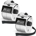 2 Pcs Clicker Counter, Hand Tally Counter with Large Display - Mechanical Pitch Counter Clicker for Baseball, Inventory, People Counting, Events, Gym Reps(Silver)