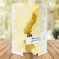 Lapoo Metal Cutting Die for Scrapbooking, 3D Backgrounds Frame New Cutting Dies DIY Album Card Making Decor Paper Craft Metal Die Cuts Party Wedding Decorations (Leaf-Turning Sunflower 7.2 x 5.2 in)