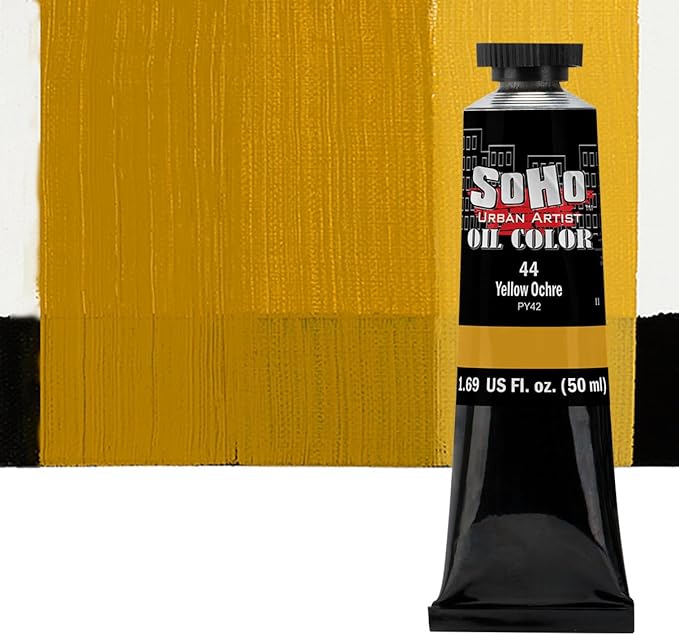 Soho Urban Artist Oil Paint - Yellow Ochre, 50 ml Tube - Best Valued Oil Colors for Painting, Excellent Pigment Load