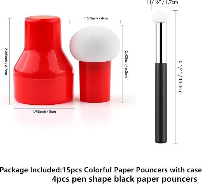 23PCS / Sets Ink Applicator with Storage Cases,Paper Pouncers for Direct Ink Application On Crafts Projects Easily,Inking Sponge for Stamp Ink Distressing, Blending Card Making Crafting Tools