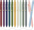 Gel Pens, 12 Pack Gold Retro and Gold Morandi 0.5mm Black Ink Pens Fine Point Smooth Writing Pens for School Office Supplies, Gifts for Women Girls