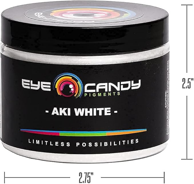 Eye Candy Pigments Premium White Mica Powder - AKI White (50gr) - for Epoxy, Resin, Soap, Paint, Woodworking, Acrylic Pouring, Bath Bombs, Fishing Lures - DIY Arts and Crafts Additive