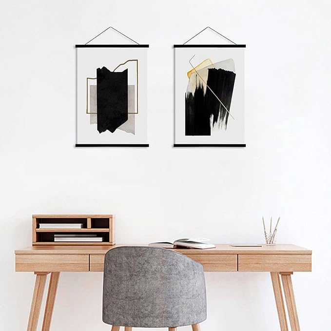WITCOLOR 25x17 25x36 25x25 Poster Frame, Magnetic Black Wood Wooden Frame Hanger for Photo Picture Canvas Artwork Art Print Wall Hanging (1 Pack, 25", Black)