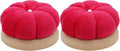 Uxney Pin Cushion,Wooden Sewing Pin Cushion Pincushion Needle Cushion for Sewing Quilting Needlework DIY Crafts(Red,2 PCS)