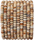 Natural Brown Picture Disk Stone Beads 4x2mm 160pcs Rondelle Loose Semi Gemstone Beads for Jewelry Making Design