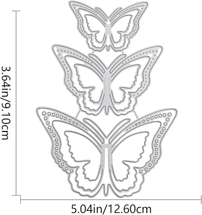 Cutting Dies Metal Stencils Scrapbooking Tools DIY Embossing Template for Paper Card Making Album Arts Crafts Supplies (3D butterfly-9x12.6cm)
