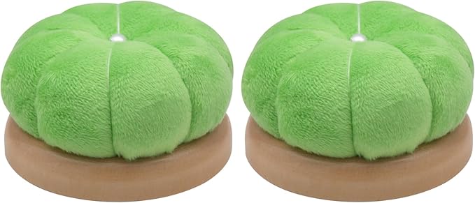 Uxney Pin Cushion,Wooden Sewing Pin Cushion Pincushion Needle Cushion for Sewing Quilting Needlework DIY Crafts(Green,2 PCS)