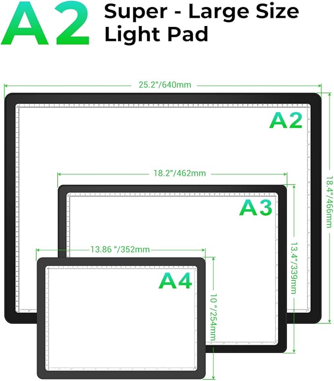 Rechargeable A2 Extra Large Diamond Art Light Board,Bawaslom Light Pad for Tracing with 5000mAh Battery,Magnetic Attraction,Lightbox for Tracing and Drawing,Sketching,Diamond Painting,Weeding Vinyl