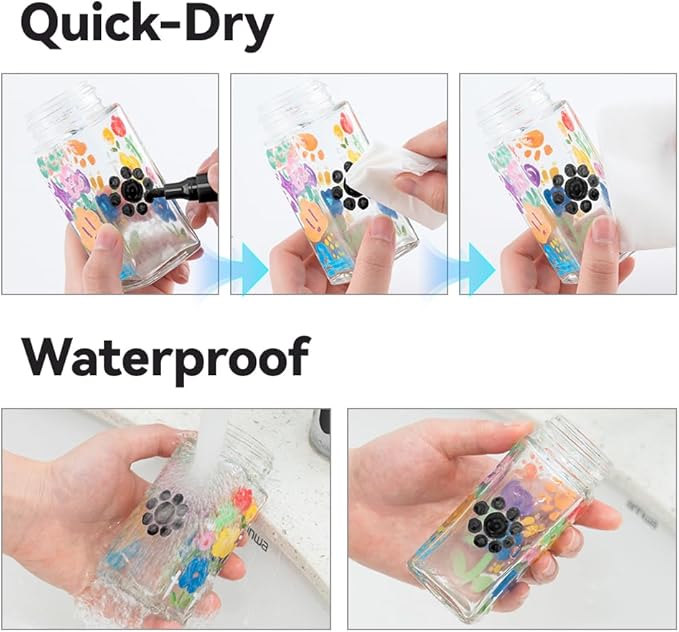 TRANSON 2 White Permanent Paint Markers for Fabric Rock Craft Diy Painting Medium Tip Oil Based Waterproof