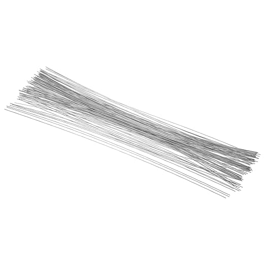 PATIKIL 20 Gauge 16" Floral Stem Wire, 100 Pcs Paper Wrapped Iron Artificial Flower Stem Accessories for DIY Bouquet Stem and Craft Decoration, Silver