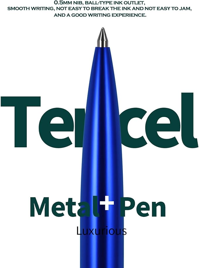 DUNBONG Golden Metal Gel Pen, Gel Ink Ballpoint Pen, Black Ink, 0.5mm Retractable Ink Pen (Golden)
