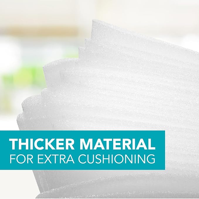 100 Pack Foam Wrap Sheets for Packing Storage Shipping Moving Supplies, Cushion Foam Wrap Packing Foam for Dishes, China, Glass and Furniture (12”x12”)