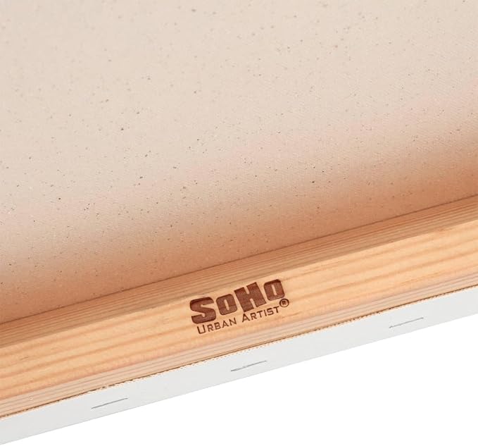 SoHo Urban Artist, 9x12 Heavyweight Stretched Cotton Canvas for Painting - 1.5" Deep- 3 Pack, Triple Primed, 100% Cotton Canvas, Archival, Universal Primed for Oil, Acrylic, Alkyd, Mixed Media