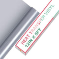 HTVRONT HTV Heat Transfer Vinyl Rolls - 12" x 5ft Silver for Shirts, Iron on for All Cutter Machine - Easy to Cut & Weed for Heat Design (Silver)