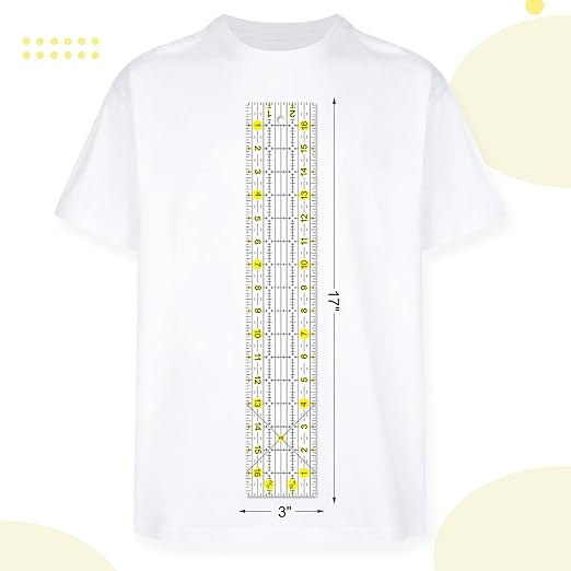 Quilting Ruler, 8 Piece Acrylic Quilting Templates, Sewing Ruler, Fabric Cutting Ruler with Non-Slip Rings, Quilting and Sewing (6"x17", 3"x17", 2"x16", 1.5"x12", 1"x12", 1"x6", 8"x3") (Yellow)
