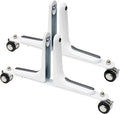 MYOYAY 2 Packs Room Divider Stand, Folding Room Divider Feet with Stainless Steel Wheels, Privacy Screen Holder Stabilizer Feet for Hotel Home Office (White)
