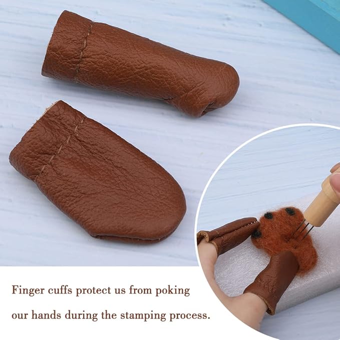 Mayboos Wool Felting Tool Kit - 3 Needles, Finger Protector for Home Craft Work