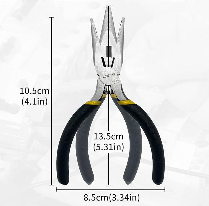 BOOSDEN 5" Small Needle Nose Pliers, Mini Needle Nose Pliers, Micro Needle Nose Pliers-5 Pack
