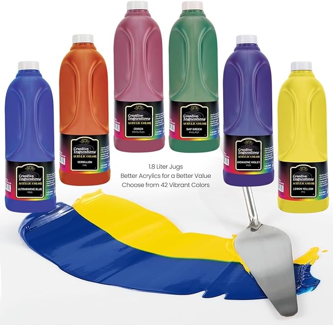 Creative Inspirations Acrylic Paint - Purple Lake - 1.8 Liter - Smooth & Creamy Consistency, Vibrant Pigmentation, Great Coverage for Artists - Clean Up with Soap & Water