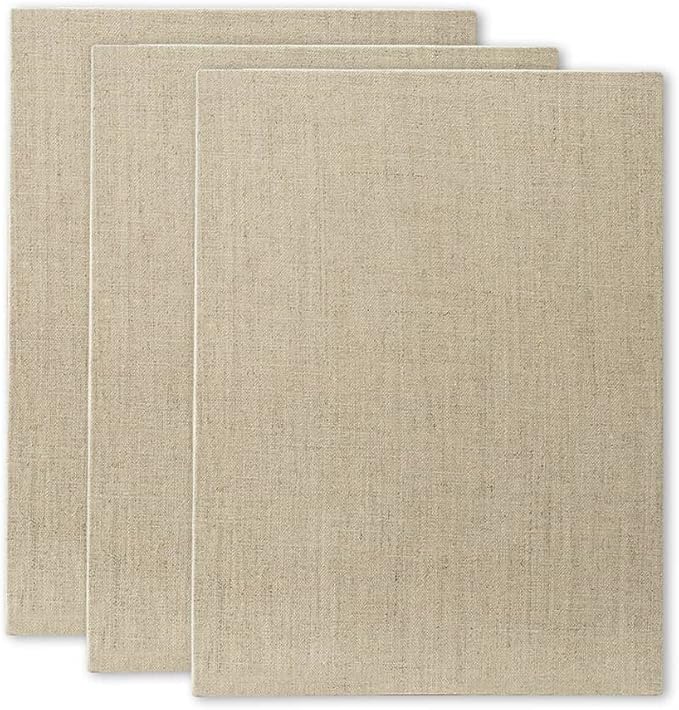 Senso Clear Primed Linen Panels - 8x10-3 Pack of Panels for Painting Oils, Acrylics, Pastels and More