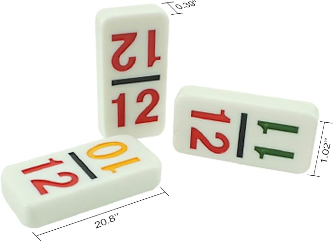 Mexican Train Dominoes Set - Double 12 Dominoes, 91 Tiles Game with Leather Box for Kids, Adults and Family