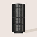 XIMN 360° Rotating Bamboo CD/DVD Shelf - 6-Tier Space-Saving Media Storage Cabinet for Movies, Organizer with Super Compact Design (Black, 4 Tier)