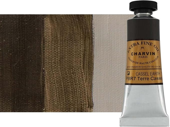 Charvin Extra Fine Oil Paint, Cassel Earth 20 ml - Triple-Milled, Rich Texture, Poppy Oil-Based, Light-Fast, Handmade, Archival Quality