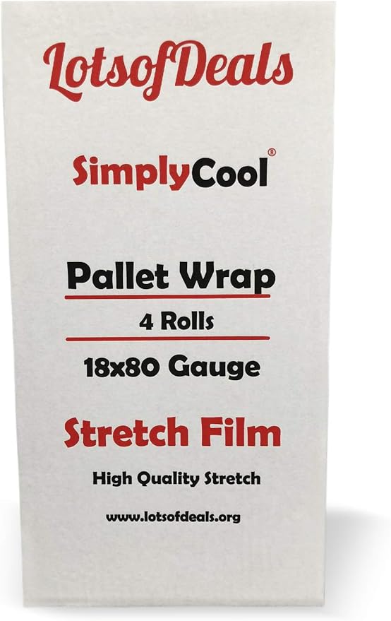 Stretch Wrap Industrial Strength 4 Pack 17.5" 1100 SqFt 80 Gauge Extra Thick (20 Micron) Shrink Wrap Roll for Moving Supplies, Furniture, Pallets, Plastic Wrap for Packing, Heavy Duty Stretch Film