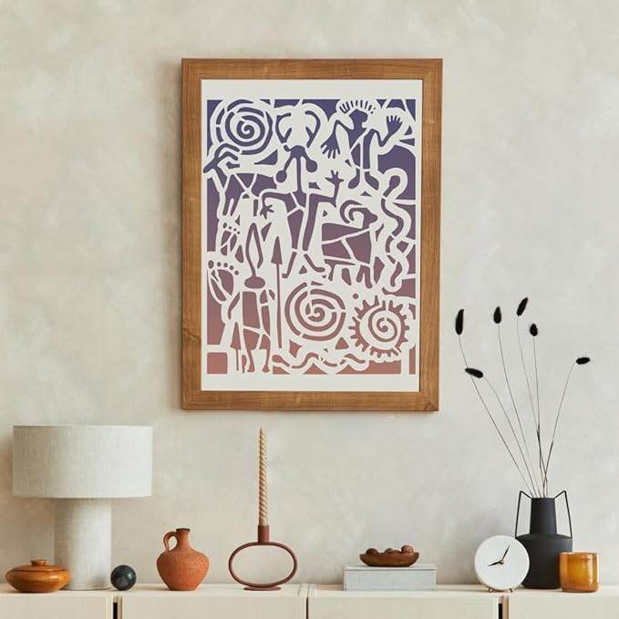 Stencils for Crafts Reusable Texture Stencils Geometric Stencil for Painting on Wood Furniture Card Canvas Paper Scrapbook