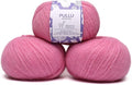 Pullu - Baby Alpaca Merino Wool Yarn Set of 3 Skeins (150 Grams) Worsted Weight - Sourced Directly from Peru - Heavenly Soft and Perfect for Knitting and Crocheting (Cotton Candy)