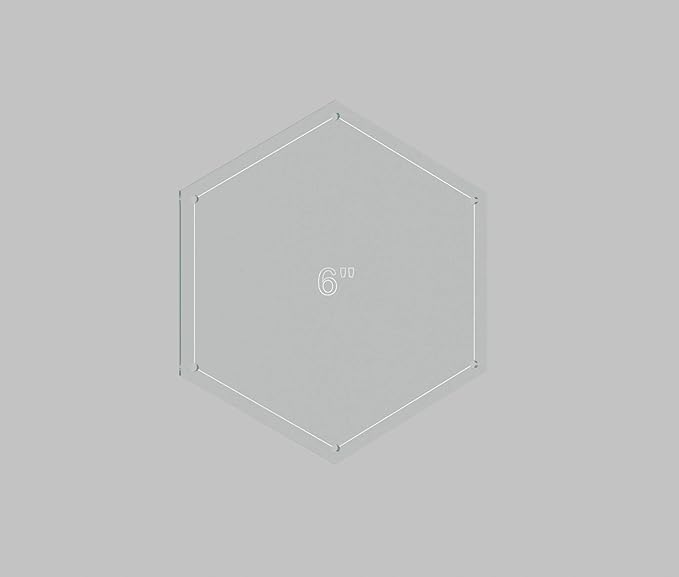 Hexagon Quilting Template Set - 6" with 1/4" Seam Allowance - Durable Acrylic Templates for Quilting, Patchwork, Crafting, & Sewing Projects - Clear Templates for Accurate Designing