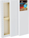 PHOENIX 10x30 Inch 3 Pack Gallery Canvas - 1.5 in Thick Large Skinny Canvases for Painting - Deep Edge 100% Cotton 11 Oz. Gesso Primed White Blank Professional Canvas Oil & Acrylic Paints