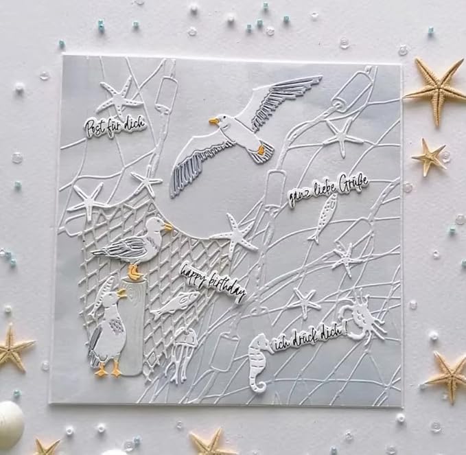 Lapoo Flowers Metal Cutting Die for Scrapbooking - Durable, Cut Stencils for DIY Scrapbook Photo Album Decorative Paper Card, Card Making Supplies, Embossing (Fishing Net 3 x 2.7 in)