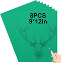 Yeaqee 8 Pcs Linoleum Block Rubber Carving Block Soft Linocut Blocks Large Linoleum Sheet Unmounted Lino Plates for Engraving Art Project Printmaking Artist Studio Supplies (9 x 12 Inch,Green)