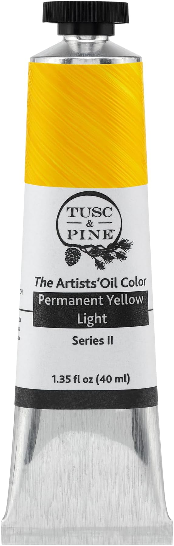 Tusc & Pine Artist Oil Paint - Permanent Yellow Light, 40 ml, Non-Yellowing, Rich & Creamy Consistency, Maximum Pigment Load, Small Batch Milled Oil Paints Made in the USA for Professional Artists